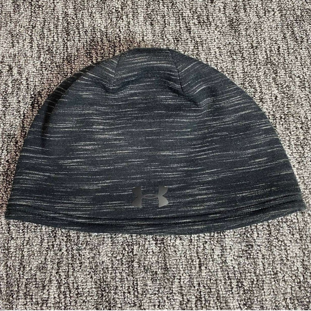 Under‎ Armour Beanie Womens OSFM Black Space Dye Storm ColdGear Athletic Hat